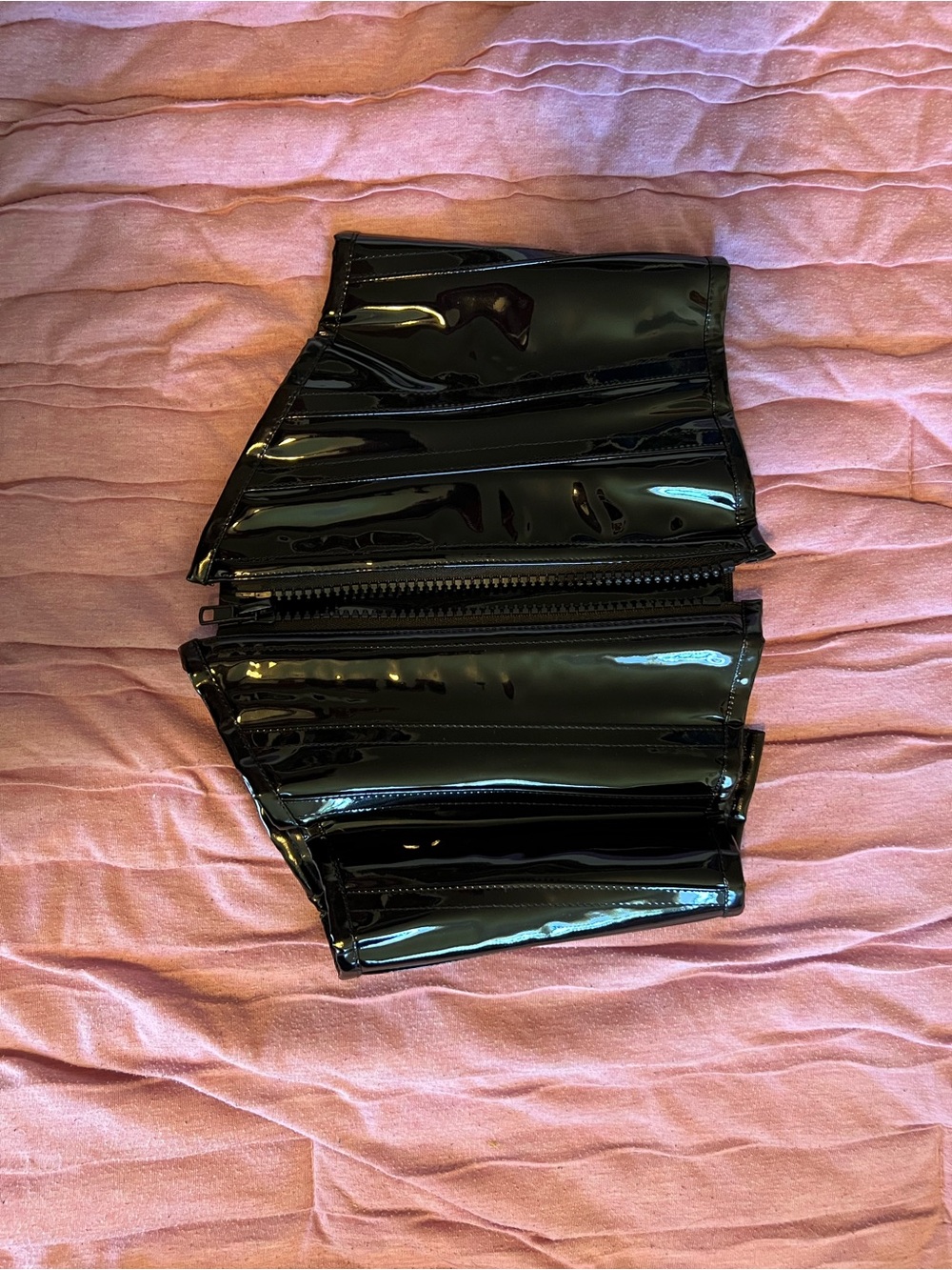 Black Patent Vinyl Waist Corset Belt